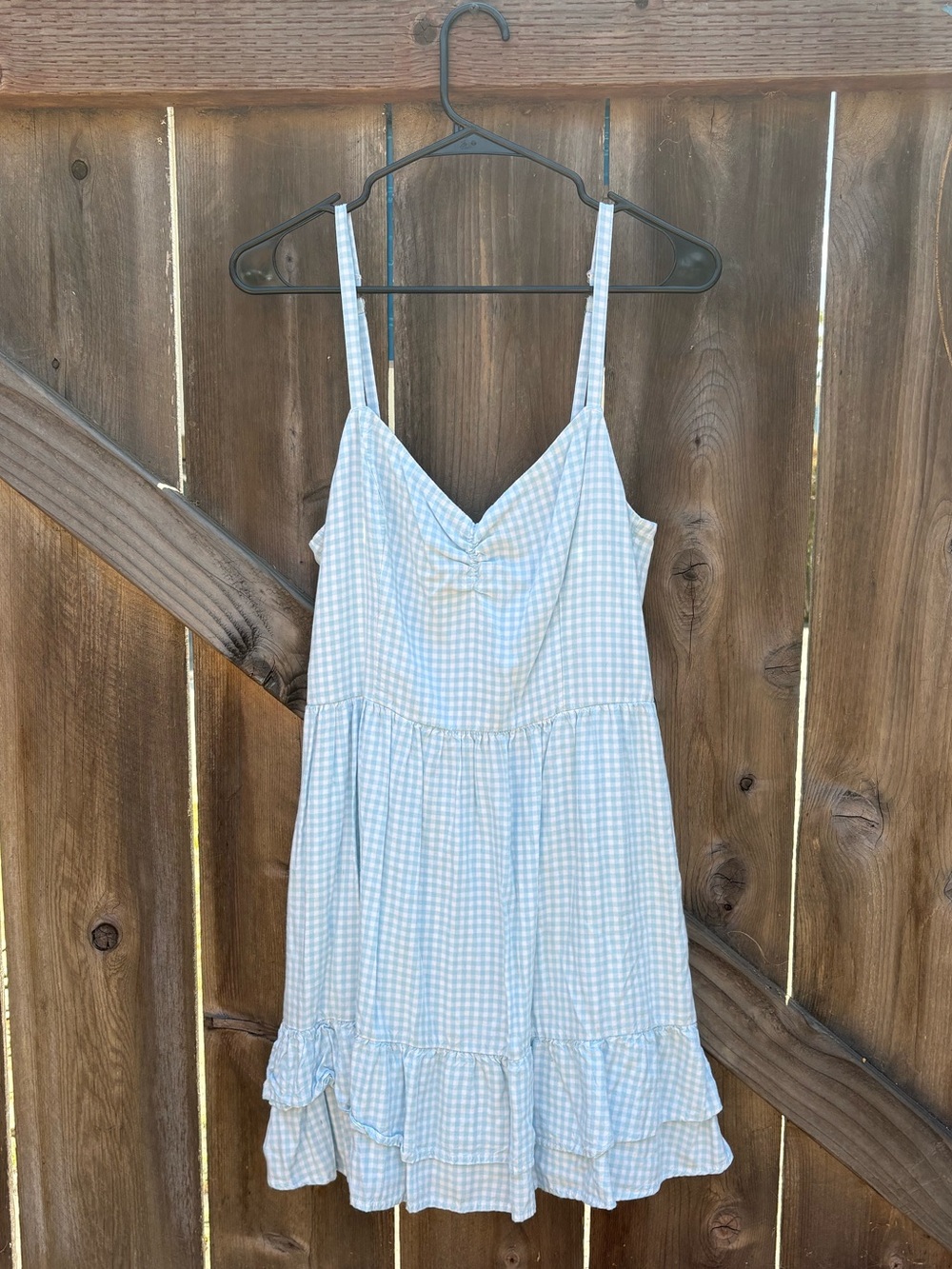 Hollister Blue Gingham Ruffle Sundress